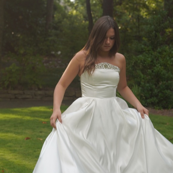 Sherri hill pageant dress strapless white - Picture 2 of 14